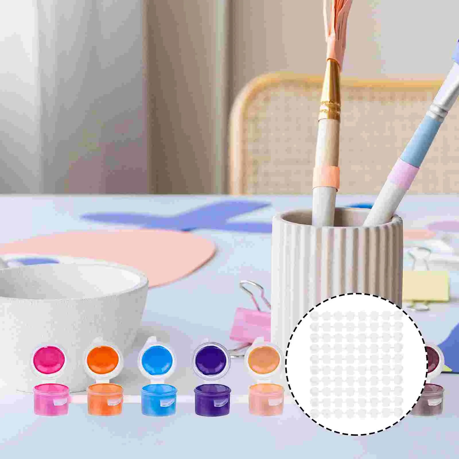 40 Pcs Paint Box Miniature Paints Palette Cups Pot Pod Strips Storage Containers Mixing Lid Model Empty Pots with Cover