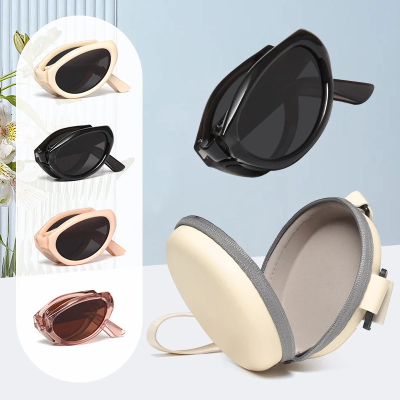 

Retro Cat Eyes Foldable Sunglasses 2025 Polarized New High-end Fashion UV400 Sun Glasses Ultra-Light Folding Trend Eyewear