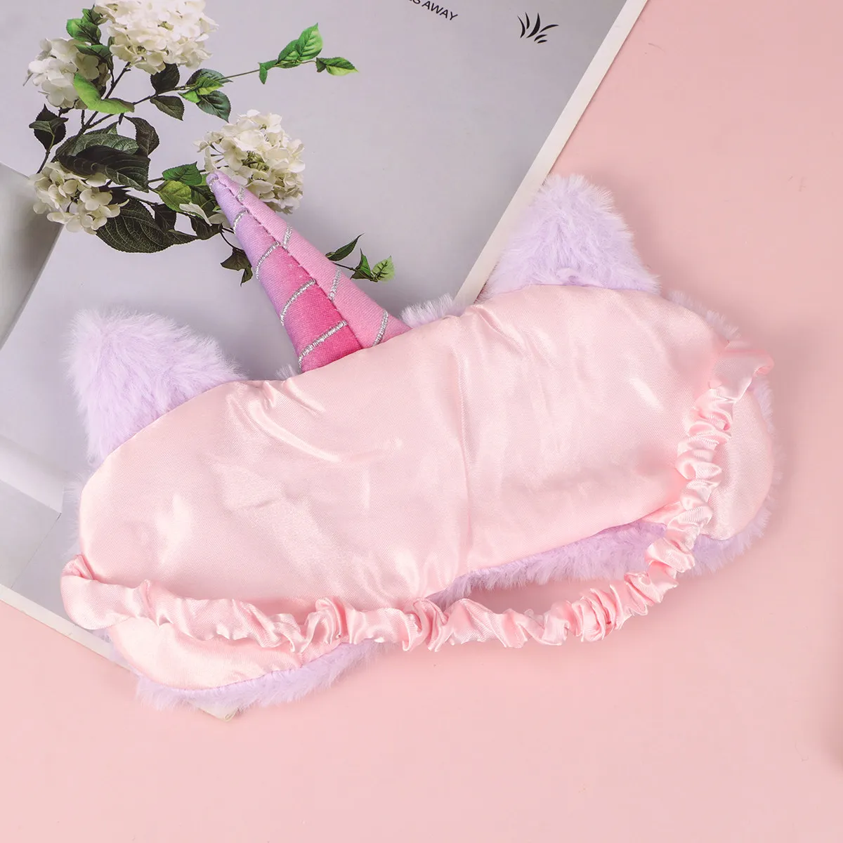 Unicorn Design Blackout Eye Mask Sleeping Eye Cover Comfortable Lightproof Blindfold for Women Pink Ideal Gift for Light
