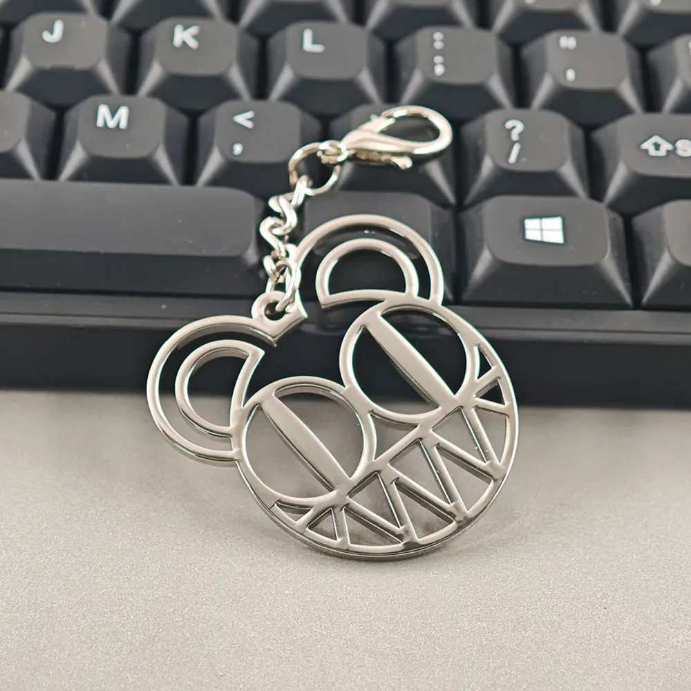 Band-Musik-Schlüsselanhänger-Set, modifizierter Bären-Smile-Face-Metallanhänger, Schlüsselring, Kreuz, Geschenk für Musikfans, Schmuck – Detail 26