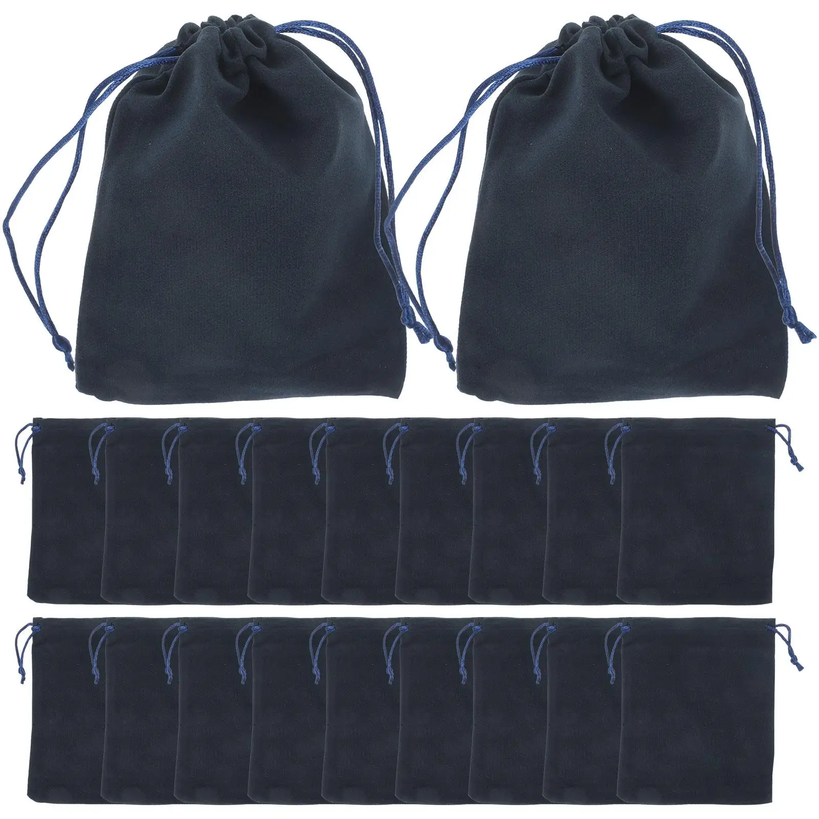 

20 Pcs Velvet Jewelry Bags Drawstring Gift Pouches Navy 12x15cm Small Storage Party Favor Lint Toy Bags