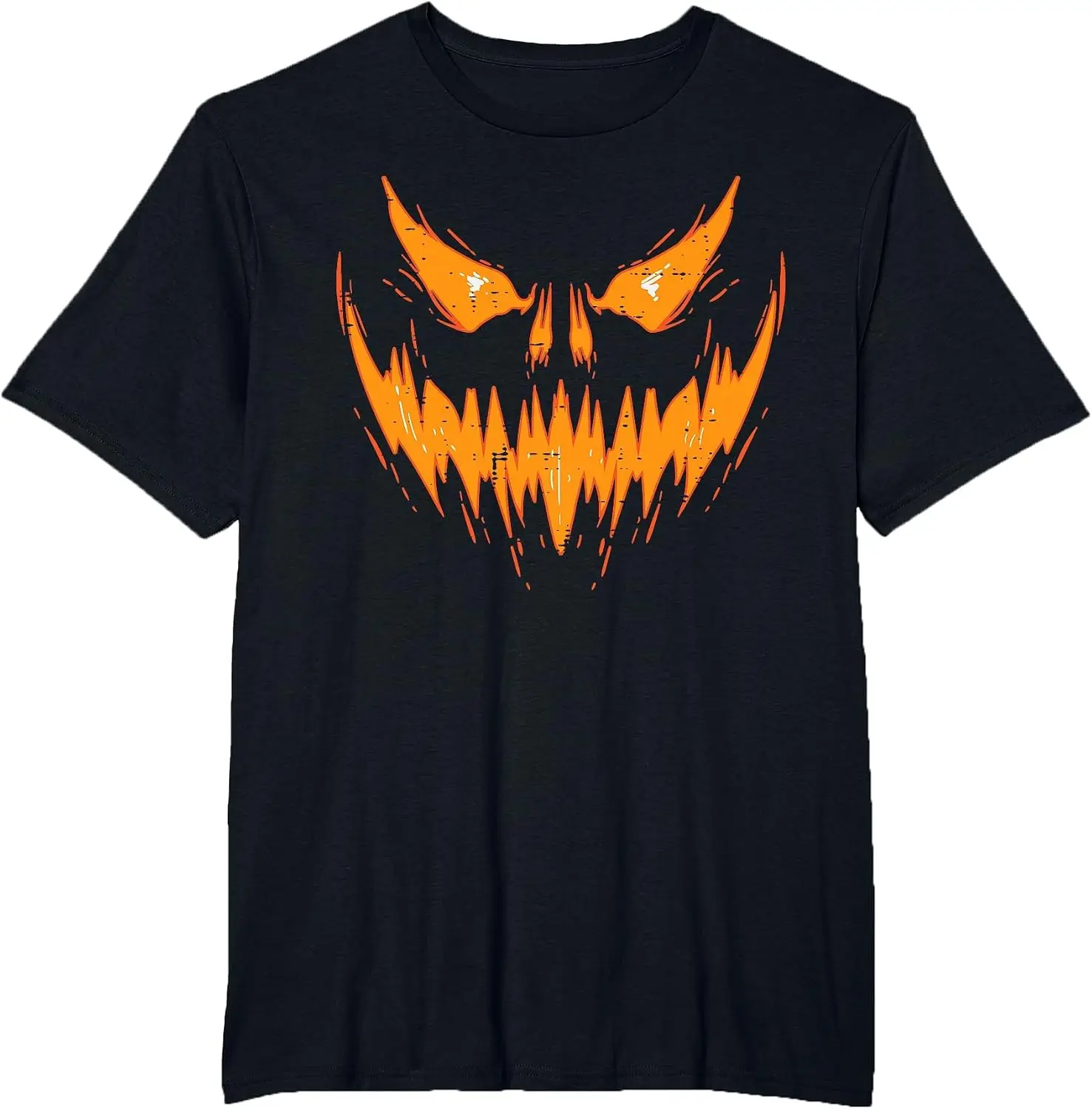 Scary Spooky Jack O Lantern Face Pumpkin Halloween Men Boys T-Shirt Unisex Unique Graphic Print T‑Shirt Soft Cotton Casual Crew Neck Short Sleeve Tee For Men Women Daily Fashion Tops.graphic tee,print t shirt,crew neck,short sleeve.