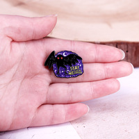 fashion stay weird ghost enamel lapel pin