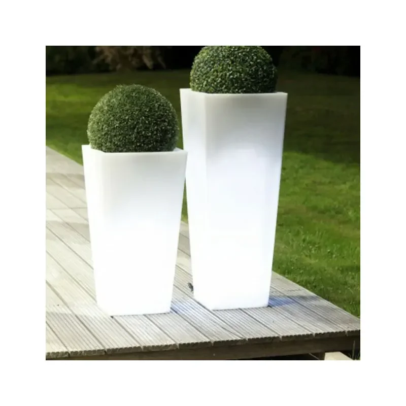 Modern PE Plastic Led 16Color Flower Pots Garden Planters Rechargeable Lithium Battery Plastic Pots For Plants Floor Garden