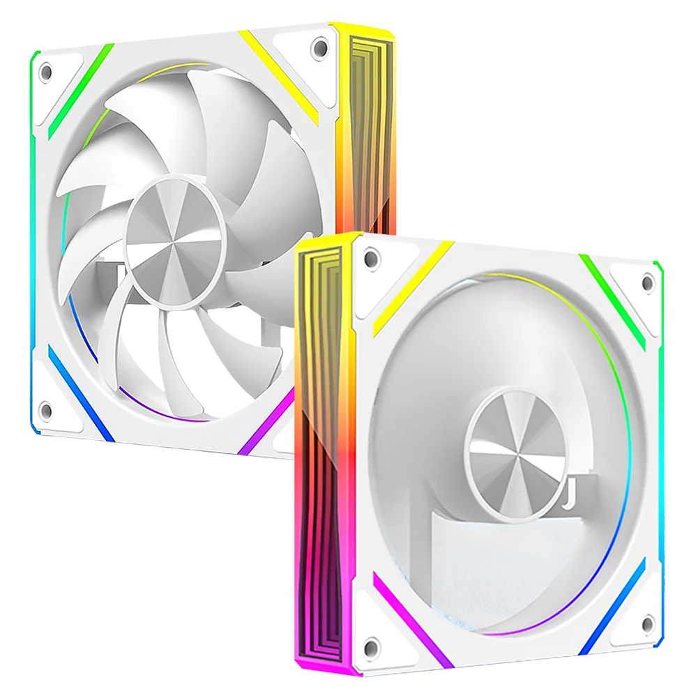 

120mm PC RGB Fan Low Noise Daisy Chain Case Fan with 5V 3Pin ARGB Plug 4 Pin PWM Case Fan for Cases CPU Liquid Coolers