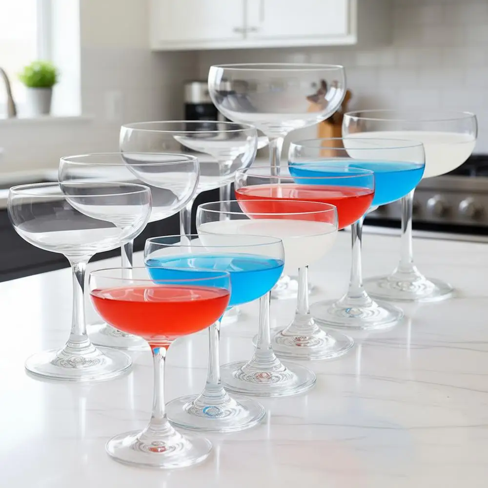 

Набор из 12 хрустальных бокалов для шампанского с коротким ножкой, 200 мл