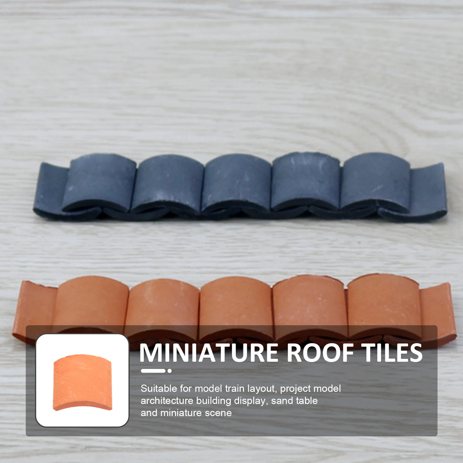 

80pcs Miniature Clay Lifelike Small Simulation For Train Layout Sand Table Kids Diy Creative Fake Roof Tiles Mini House