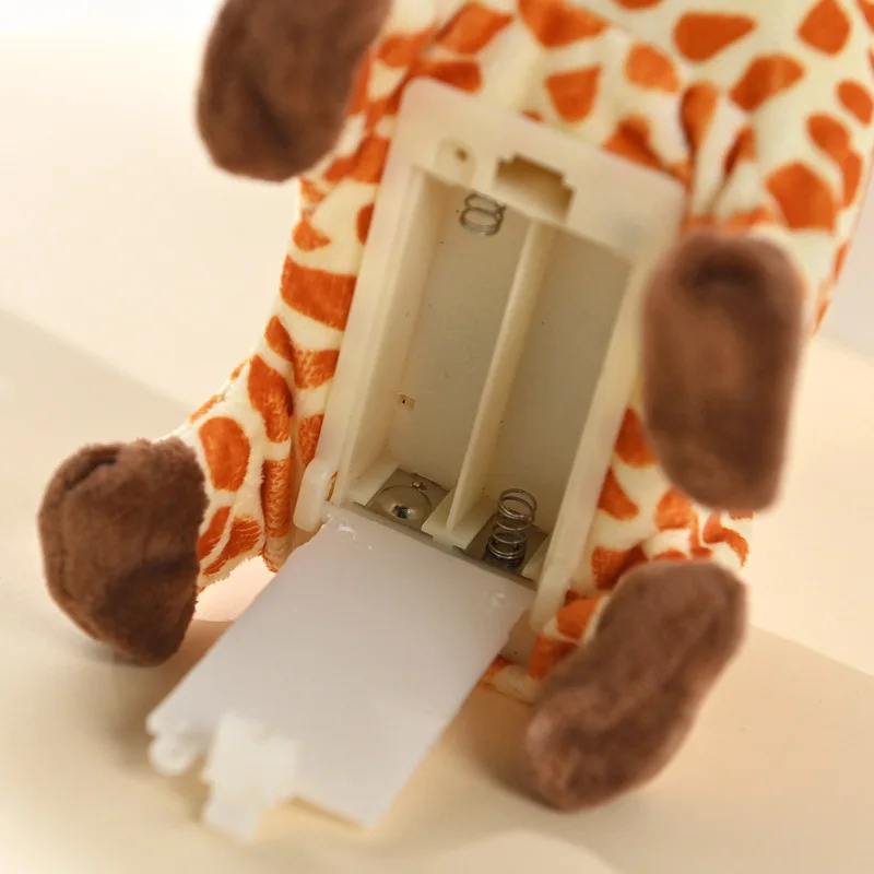 Juguetes eléctricos de simulación para niños, jirafa linda, juguetes de peluche para mascotas con música para caminar, juguetes de rompecabezas para