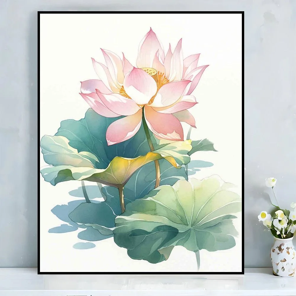 

A-0166 Wildflowers and Hills Oil Painting, Country Landscape, Floral Wall Art