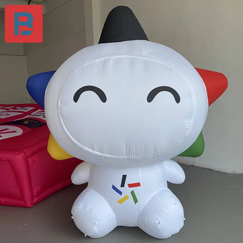 Petite étoile de dessin animé gonflable blanche, modèle de musique, étoile à cinq branches, bonhomme de neige, mascotte de loterie sportive chinoise, décoration de mustdecoration