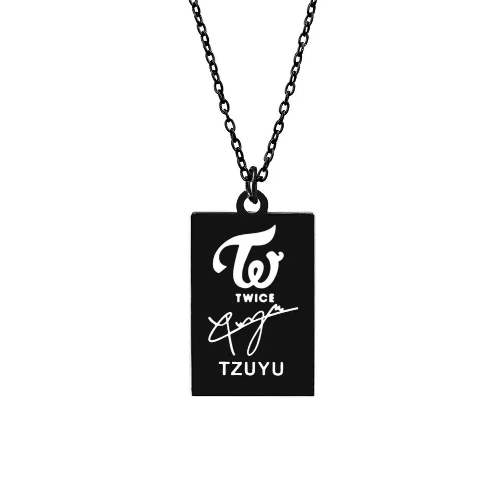 Fashion KPOP Twiceland Album Twice Necklace Korean Fashion Stainless Steel Jewelry Accessories Rock Collar for Men Women