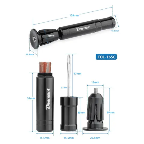 Slanglös cykel vakuum däck reparationsborr däckpunkteringsverktygssats för cykelfordonstillbehör 8 best sales cykelns punkteringsreparationssats - №5