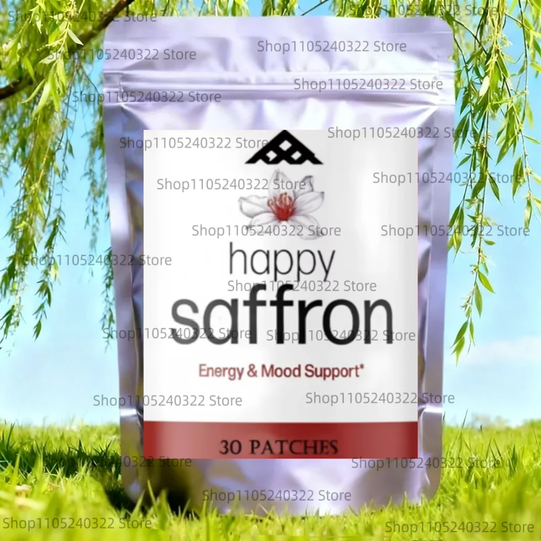 30 Patches Happy Saffron Transdermal Patches Appetite Suppressant for Weight Loss Metabolism Booster Mood Support