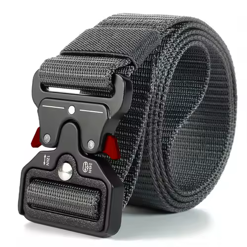 Red Ears Plastic buckle tactical belt men's multifunctional military fan canvas belt outdoor faux nylon training waist belt - Image 19