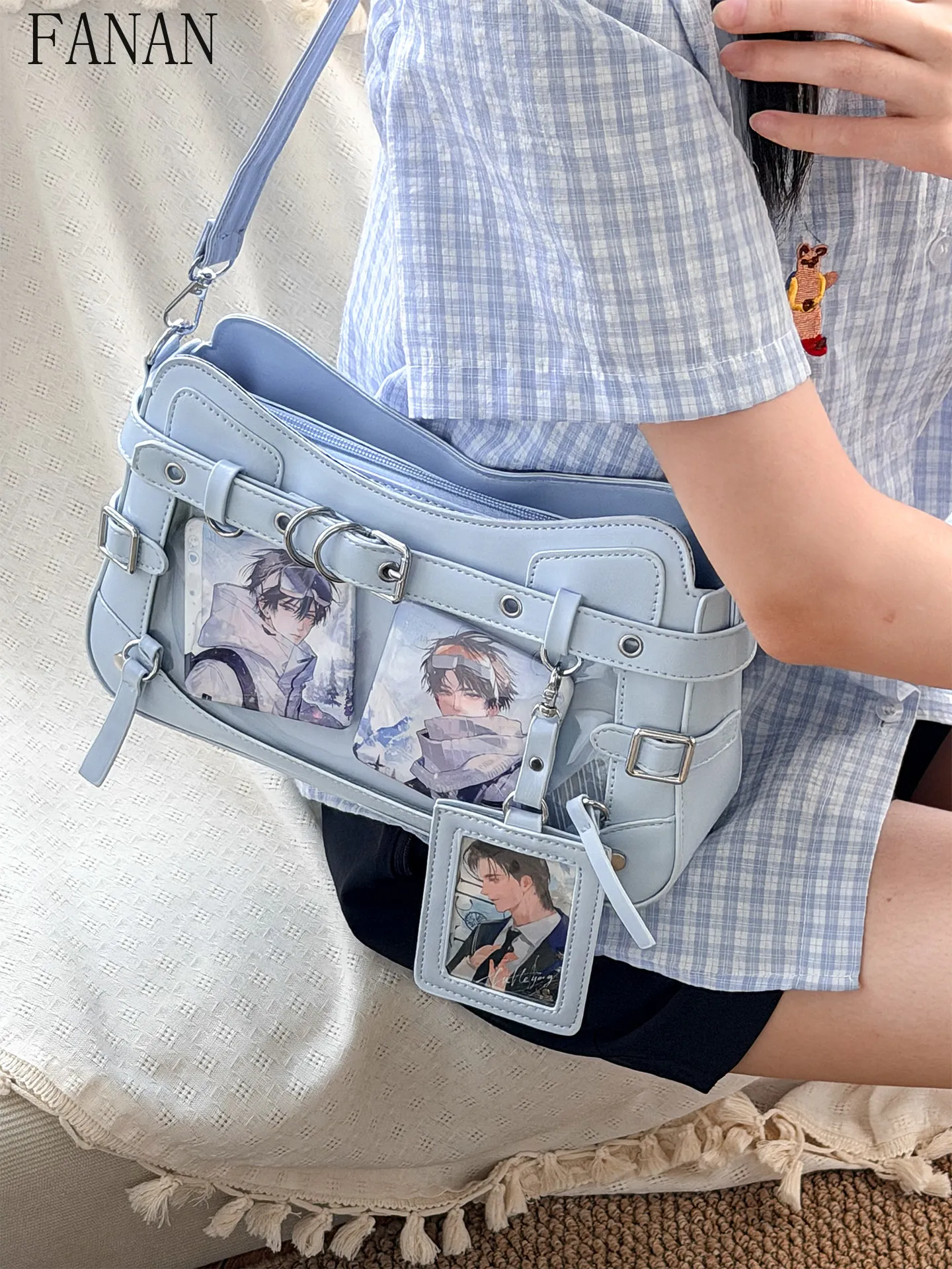Kawaii Ita Bag Sweet Crossbody Shoulder Bag Anime Badge Display Purse Two-dimensional Casual Handbags for Women