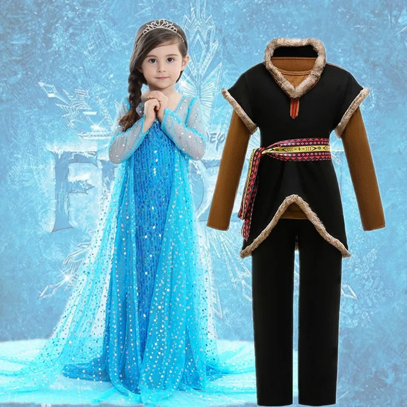 

Princess Costume Dress up for Halloween Performance Theme Girls' Elsa Outfit Boys' Kristoff Costume Kids' Traditional ...