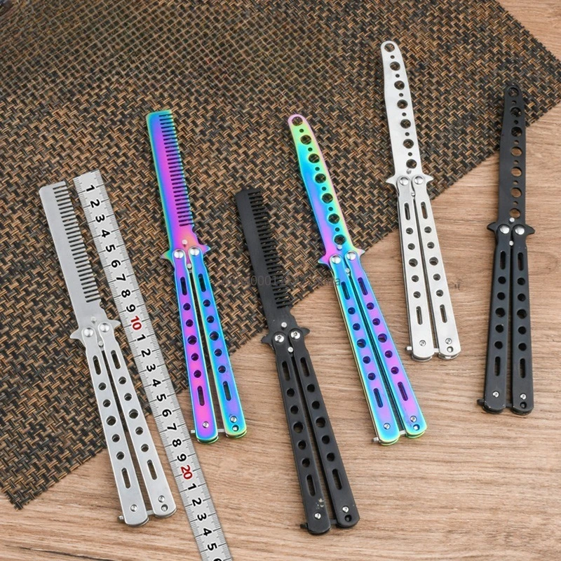 

Портативный тренировочный нож-бабочка, складной тренажер CSGO Balisong, карманный нож-бабочка с незаточенным лезвием, тренировочный инструмент