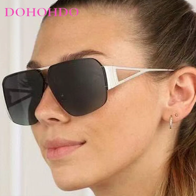 

Luxury Fashion Brand Designer Oversized Square Women Sunglasses Metal Men Sunglass Drive Travel Multi-color Lenses Eyewear UV400