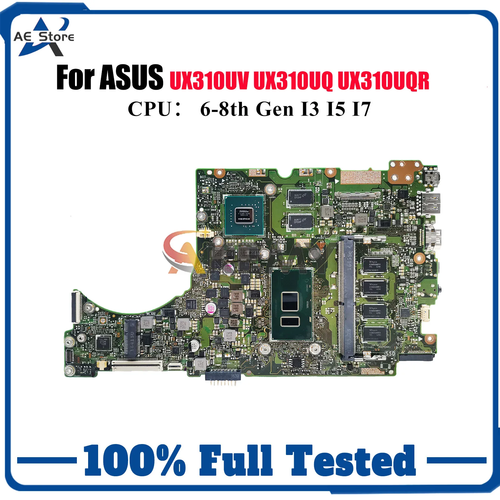 

UX310UV Laptop Motherboard For ASUS UX310UFR U3000U UX310U UX310UV UX310UQR RX310U UX310UQ UX310UQK Mainboard With I3 I5 I7 CPU