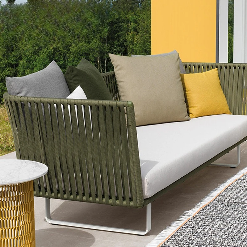 Outdoor-Rattan-Sofa, Innenhof, Garten, Terrasse, wasserdichter Homestay-Freizeit-Rattan-Stuhl im Freien