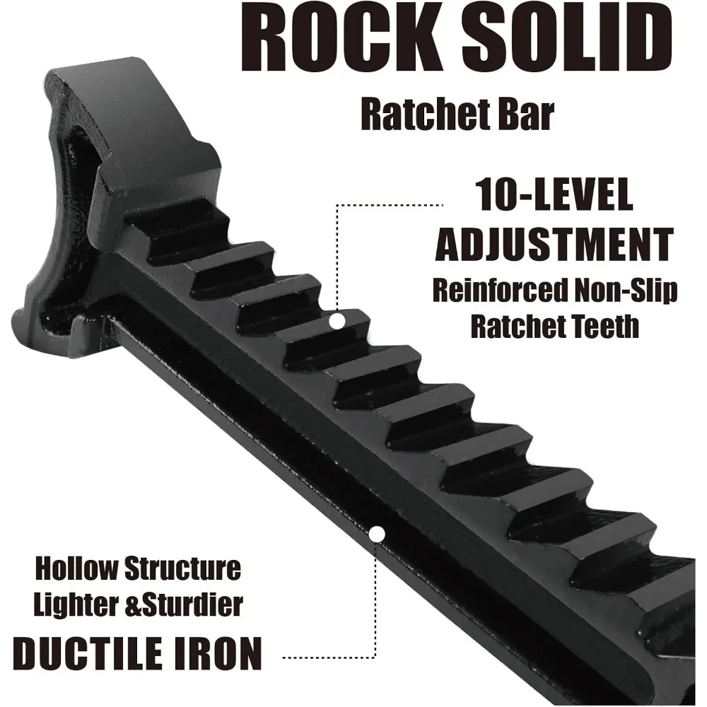 ヘビーデューティースチールジャックスタンド：ダブルロッキングピン、3トン（6,000ポンド）容量、ブラック、ペア