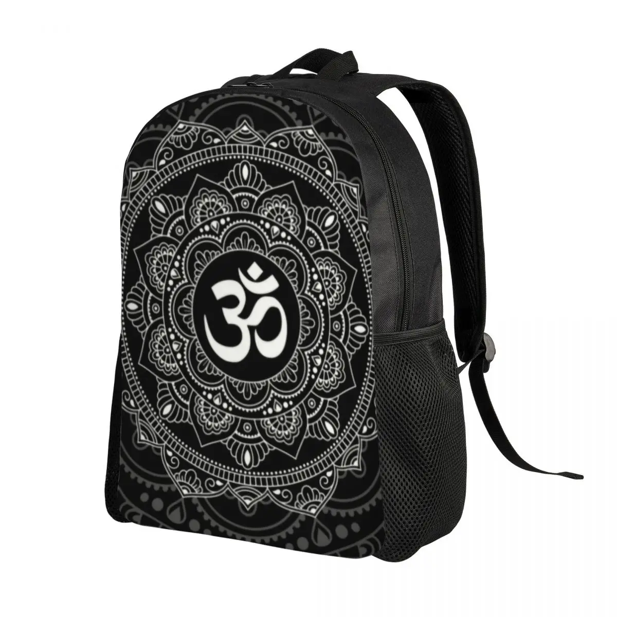 Sacs à dos Om Mandala pour hommes et femmes, sac à livres pour étudiants, adapté pour ordinateur portable 15 pouces, bouddhisme, sacs de méditation de yoga Aum