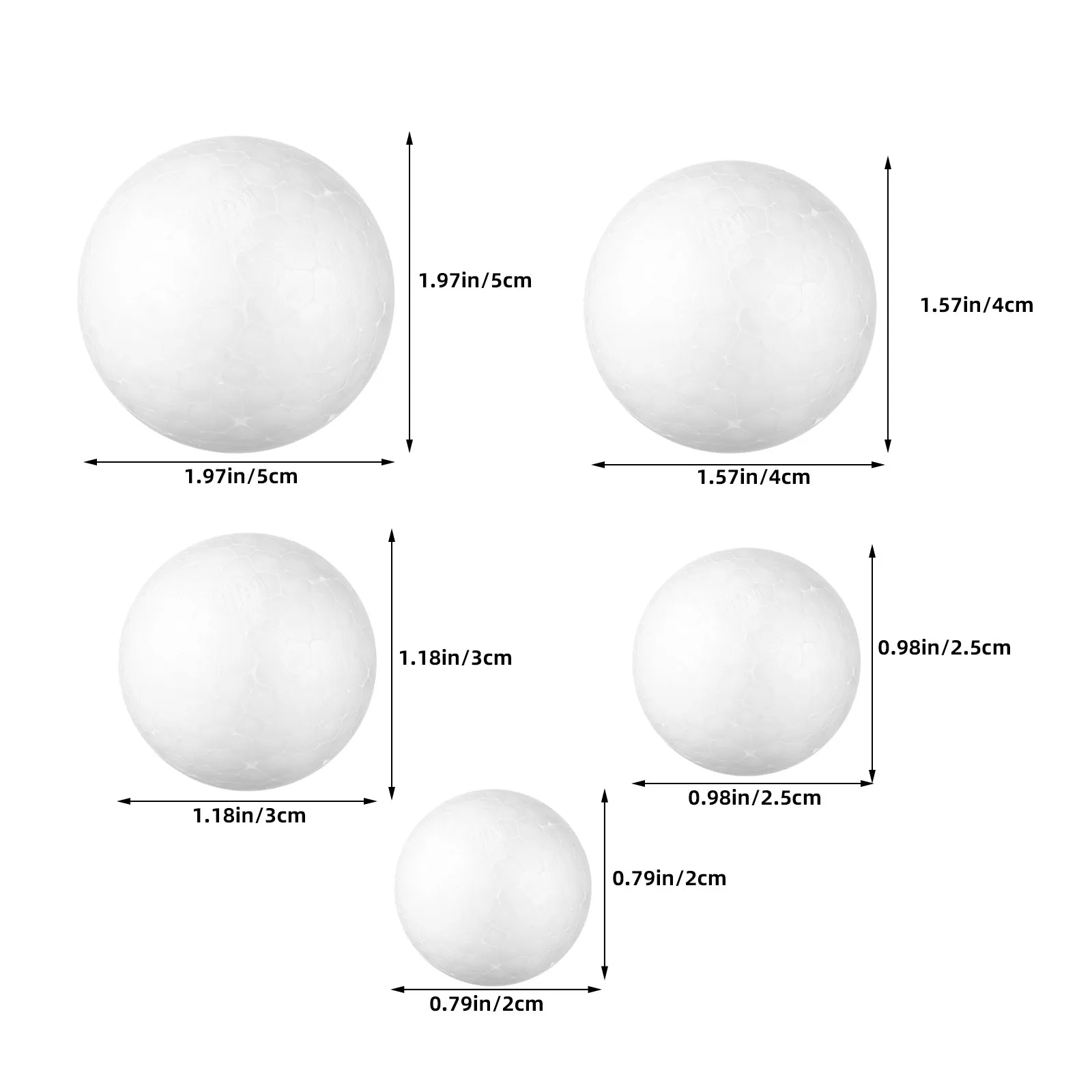 100Pcs Smooth White Polystyrene Spheres Foam Craft Balls for Painting Holiday Decor Christmas Ornaments School Crafts Creative view 4