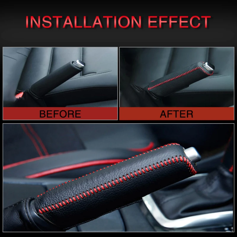 Picture 4: Car Leather Gear Handbrake Cover for MW Mini Cooper X5 X1 E46 E90 E60 F10 F30 E39 E36 F20 E87 E92