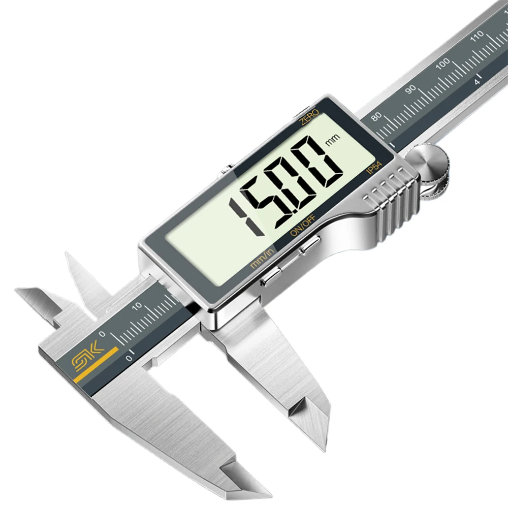 Całkowicie metalowy IP54 elektroniczny wyświetlacz cyfrowy suwmiarki z noniuszem 0-150/200/300mm stal nierdzewna HD pełnoekranowy suwmiarka narzędzie pomiarowe