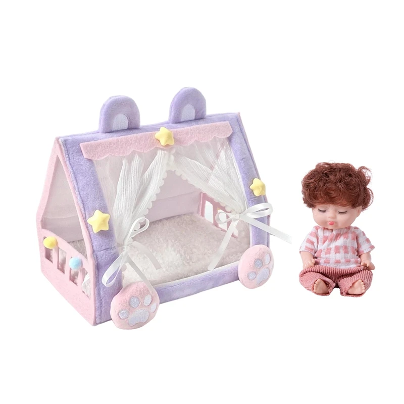 

Kawaii предметы миниатюрная мебель для кукольного домика 4,3 дюйма детская кукольная кровать мини-палатка для кукольного дома DIY подарок на день рождения быстрый подарок