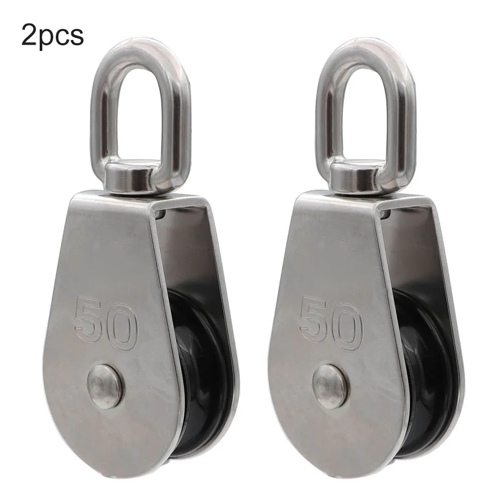 

Lifting Equipment 12x5x2cm Heavy Duty Pulley 360 Rotating Pulley 20-100KN Capacity 304 Stainless Steel Material