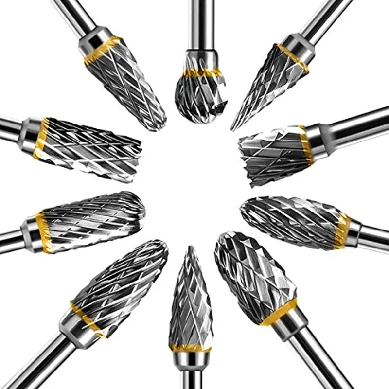 10pcs Single/Double Groove Grinding Head 1/8
