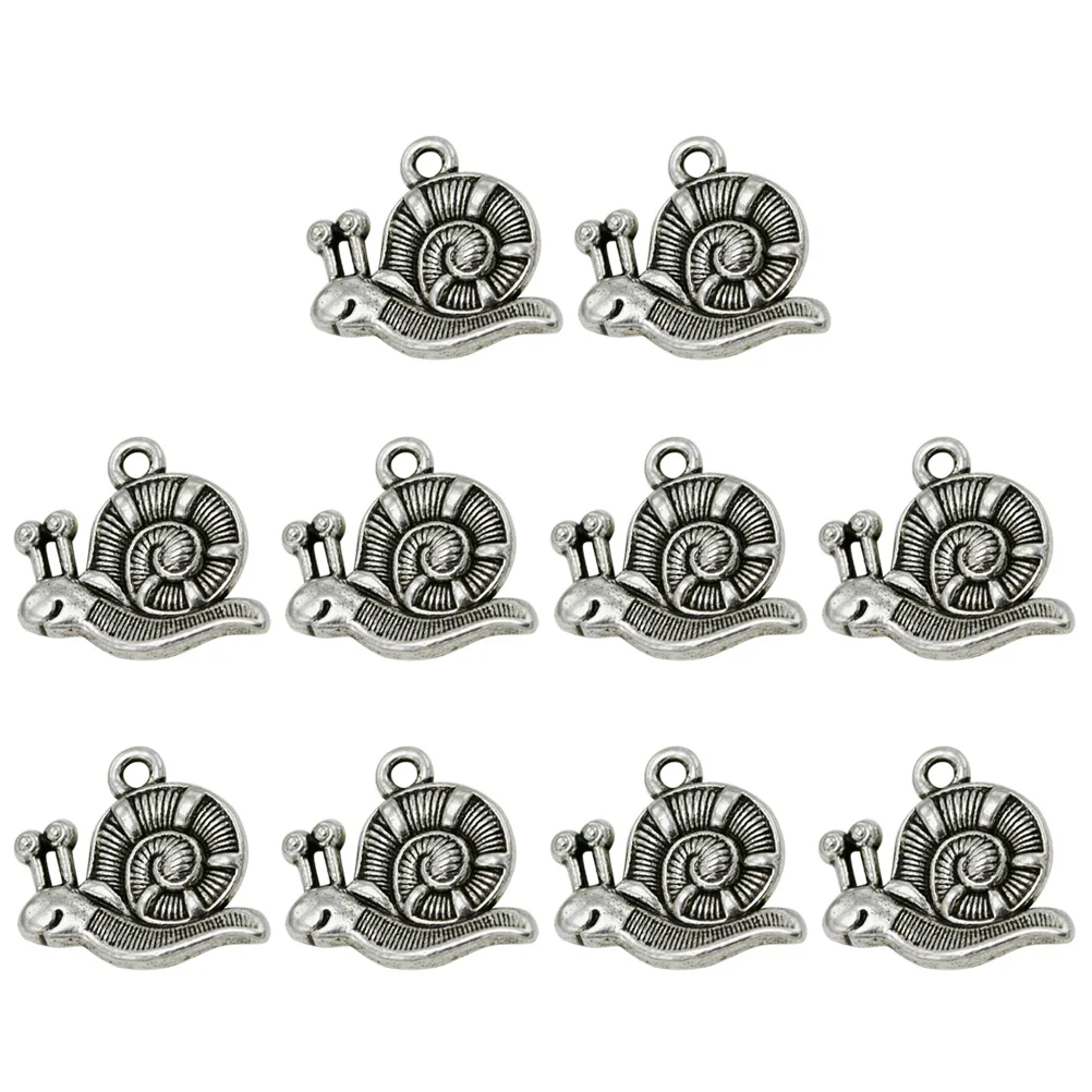 

10 PCS Snail Pendant Ornaments Charm Alloy Animal Charms Silver Jewelry Making Pendants