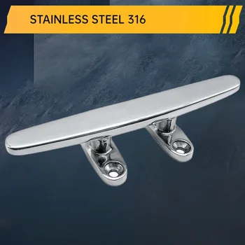 6 inç 8 inç 10 inç tekne demiri 316 paslanmaz çelik ağır Hollow kilit cıvata tabanı tekne güverte Dock halat Cleat