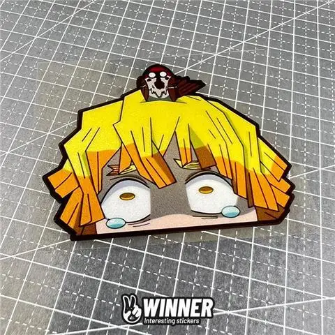 デーモンスレイヤーかわいい車のステッカー PVC バンパーフロントガラス蓋スクレープアクセサリー自動デカールオートバイのラップトップ装飾