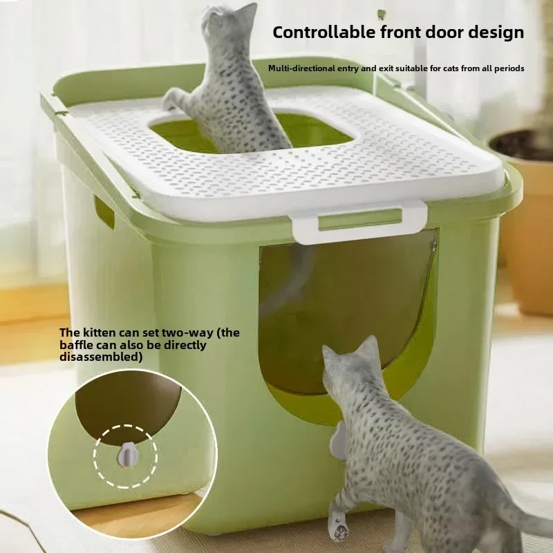 Cat Litter Box Extra Large Size Completely Closed Toilet Pan Semi-closed To Prevent Splashing Outside Lavatory Cat Litter Box