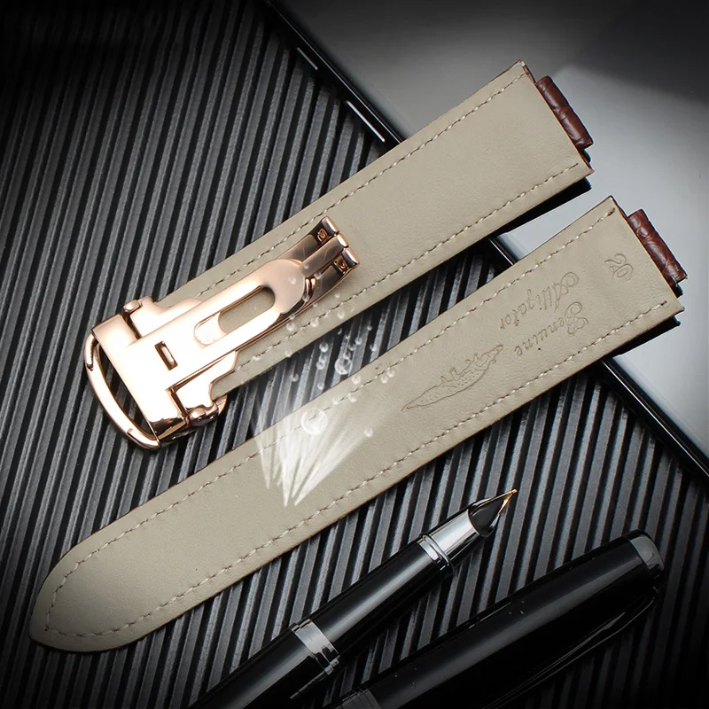 Crocodile leather watch strap For Cartier blue balloon WSBB0025 W69012Z4 14-8mm 16-8mm 18-11mm 20-12mm 22-14mm convex watchband