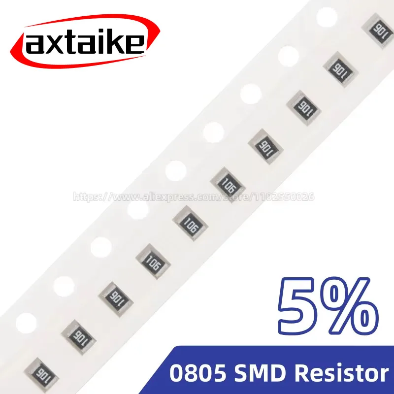200PCS 5% 0805 SMD Rezystor 0R ~ 10M 1/8W 1 10 15 22 47 51 100 200 330 470 510 Ohm Ω 1K 2.2K 10K 100K 1R 10R 100R 220R 330R 1M
