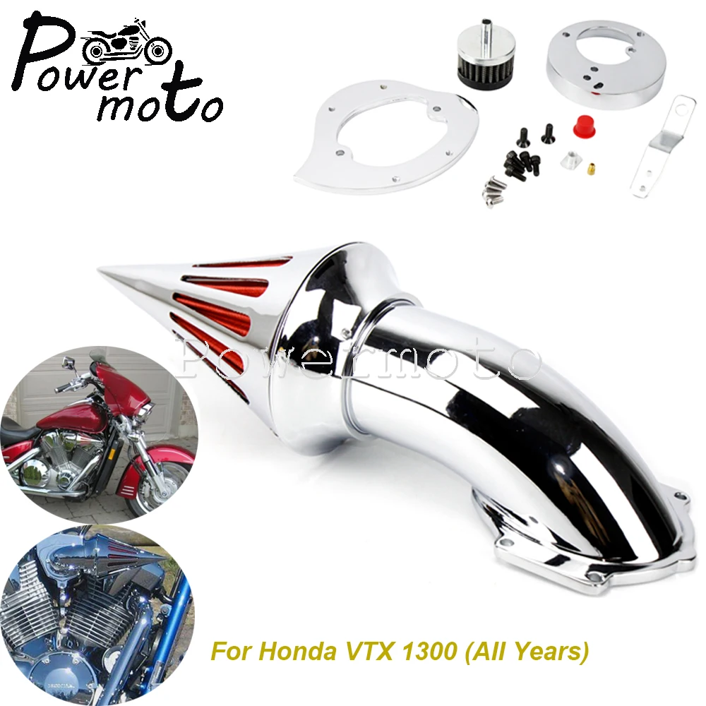 

Motorcycle Chrome Air Intake Filter Aluminum Spike Air Cleaner Kits For Honda VTX1300 VTX1300C VTX1300R VTX 1300 C R S T Custom