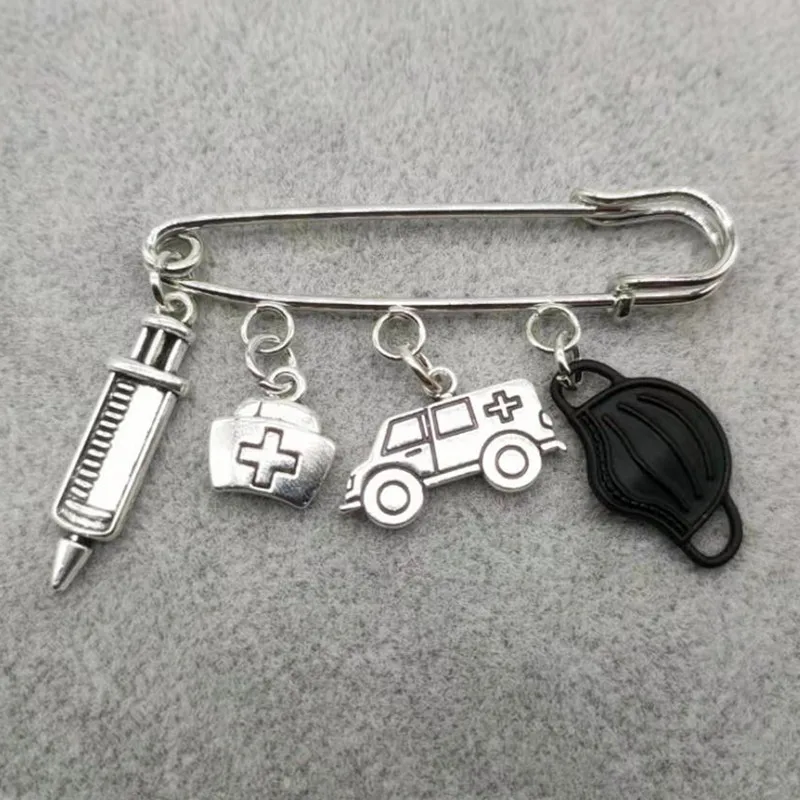 Newest   Brooch Doctor Medical Tool Stethoscope Syringe Face Mask Nurse Medical Gift Brooch Souvenir