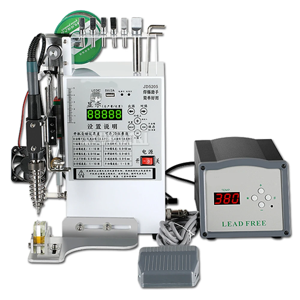 Semi-automatic soldering machine foot-operated soldering station electric soldering iron circuit board USB aviation plug welder