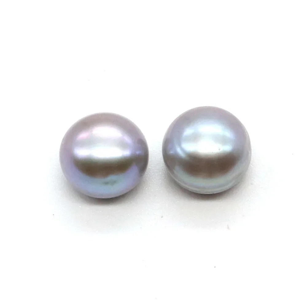 AA Natural Freshwater Pearls A Pair of Steamed Bun Bead Earrings Classic Elegant Fashion Ladies DIY Jewelry Accessories 2-13mm