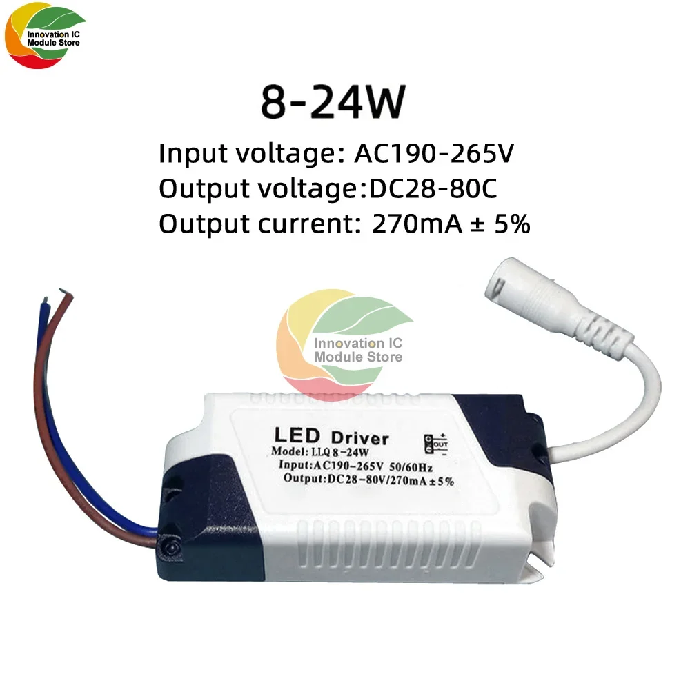 غير معزولة الجهد العريض 8-18 8-24 واط تيار مستمر أنثى رئيس رقيقة جدا النازل القيادة لوحة الطاقة ضوء محول LED سائق