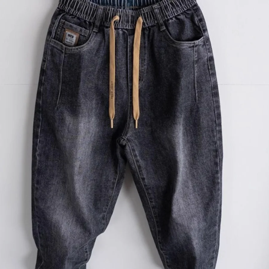 

Американские джинсовые джинсы в стиле ретро, мужские свободные длинные брюки Харлан, осень-зима, большие размеры 300, износостойкие повседневные брюки с высокой талией