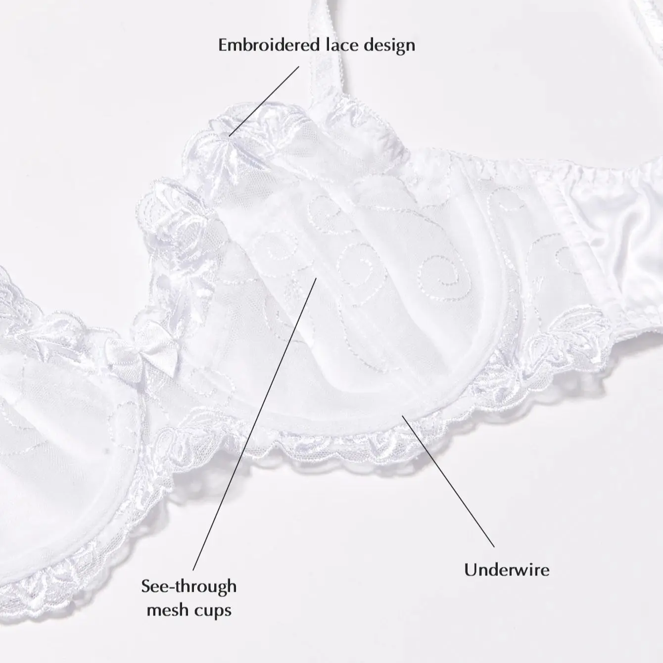 Women's Sexy Lace Bras for Big Breaste Plus Size Push Up Minimizer Bra Unlined Bralette  See Through Underwire Underwear