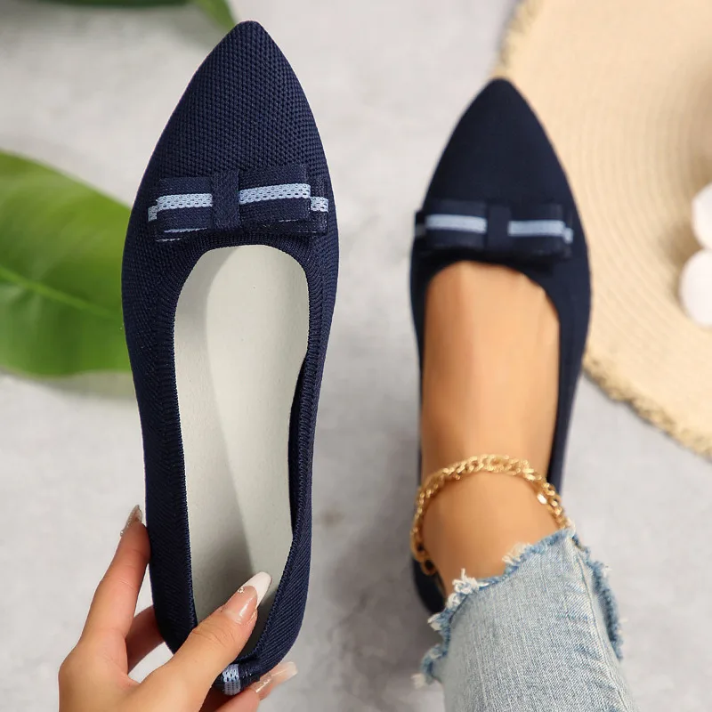 

New Style Pointed Toe Shallow Mouth Breathable Comfortable Casual Flats Shoes Wear-resistant Non-slip Loafers Wome slip on shoe