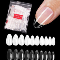 600Pcs Almond Nail Tips Short Fake Nails Clear Press on Short Almond Soft Gel Fake Tips Full Cover Almond False Manicure Tips