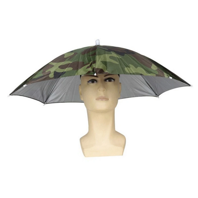 Rain Umbrella Hat Foldable Outdoor Fishing Sunshade Waterproof Camping Fishing Sun Cap Headwear Portable Head Hat With Umbrella