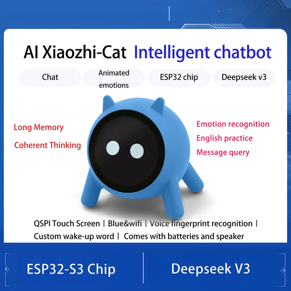 Echoear Deepseek Xiaozhi AI Voice Chat Robot ESP32-S3 Development Board 1.85 Inch LCD Display for LVGL Ar-duino