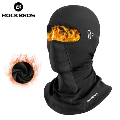 ROCKBROS-pasamontañas para hombre y mujer, gorro de invierno para motocicleta, gorros cálidos con forro para casco de ciclismo, equipo lavable transpirable a prueba de viento